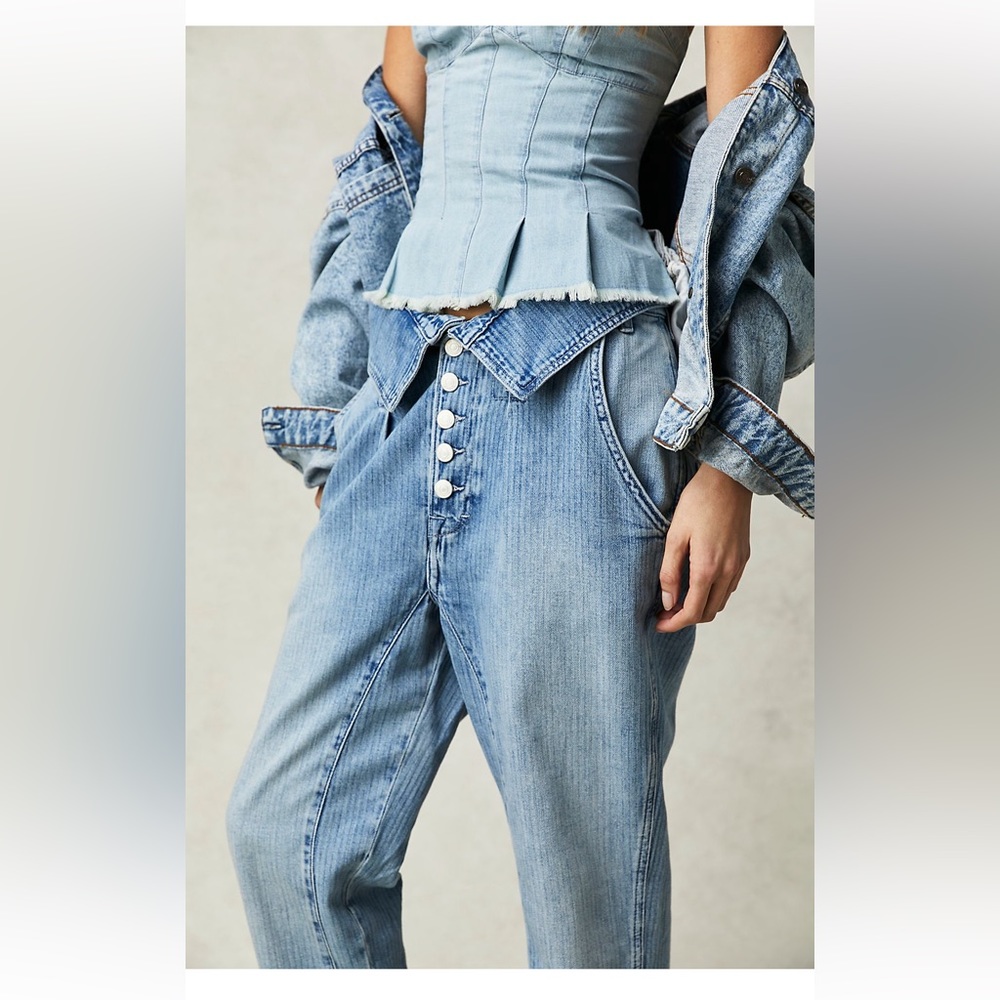 Free People Noah Foldover Jeans - Picture 2 of 11